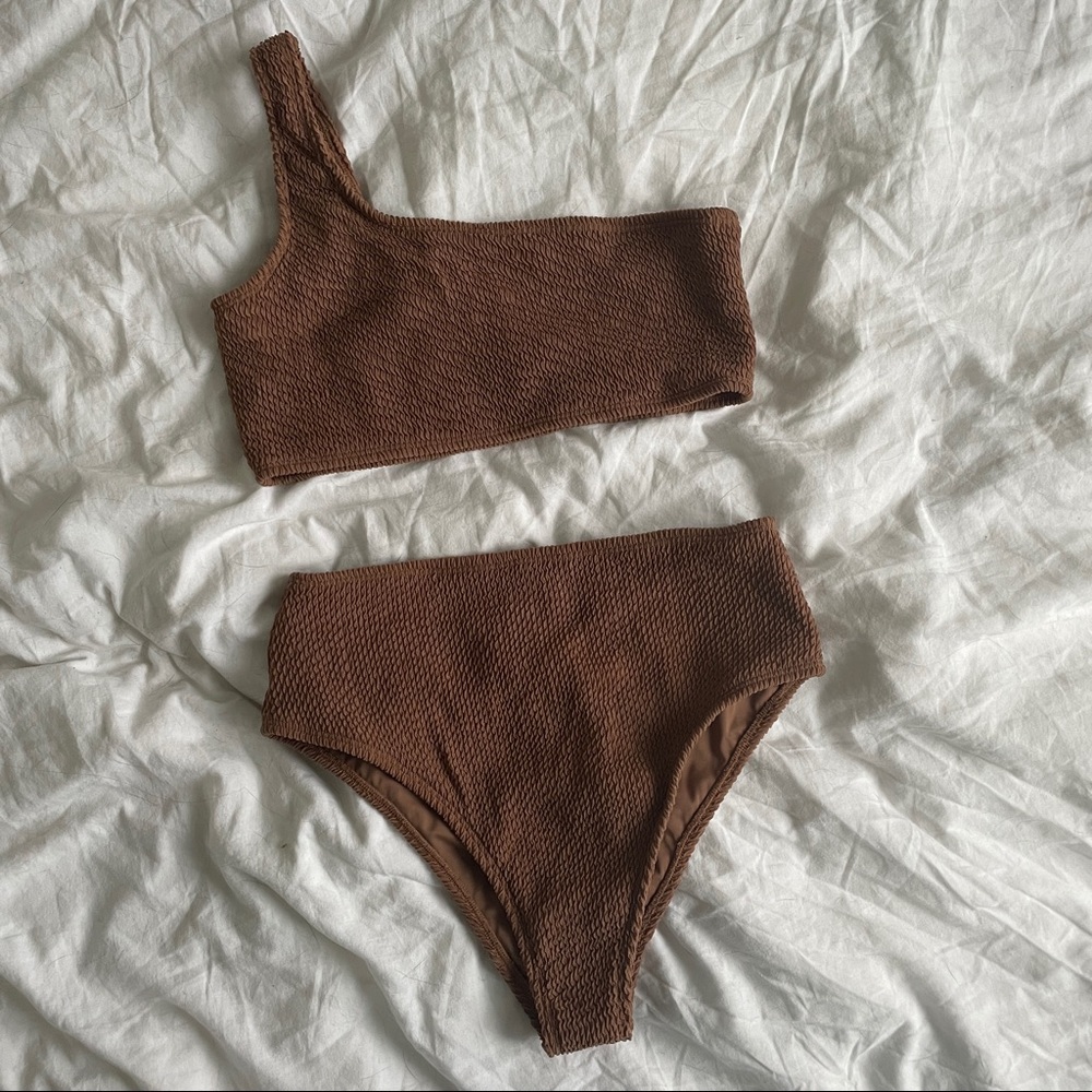 NWOT TJ Swim Willow Top & Bottom (Mocha)